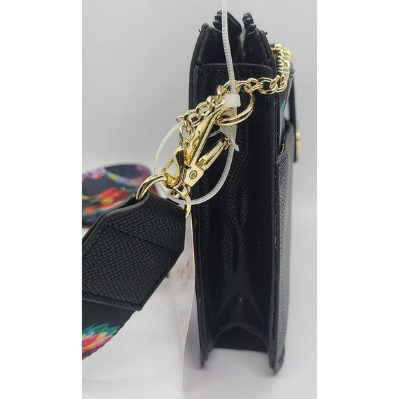 Betsey Johnson Black Birds Of Paradise Crossbody Purse With Pullout Pouch NEW - Picture 8 of 9